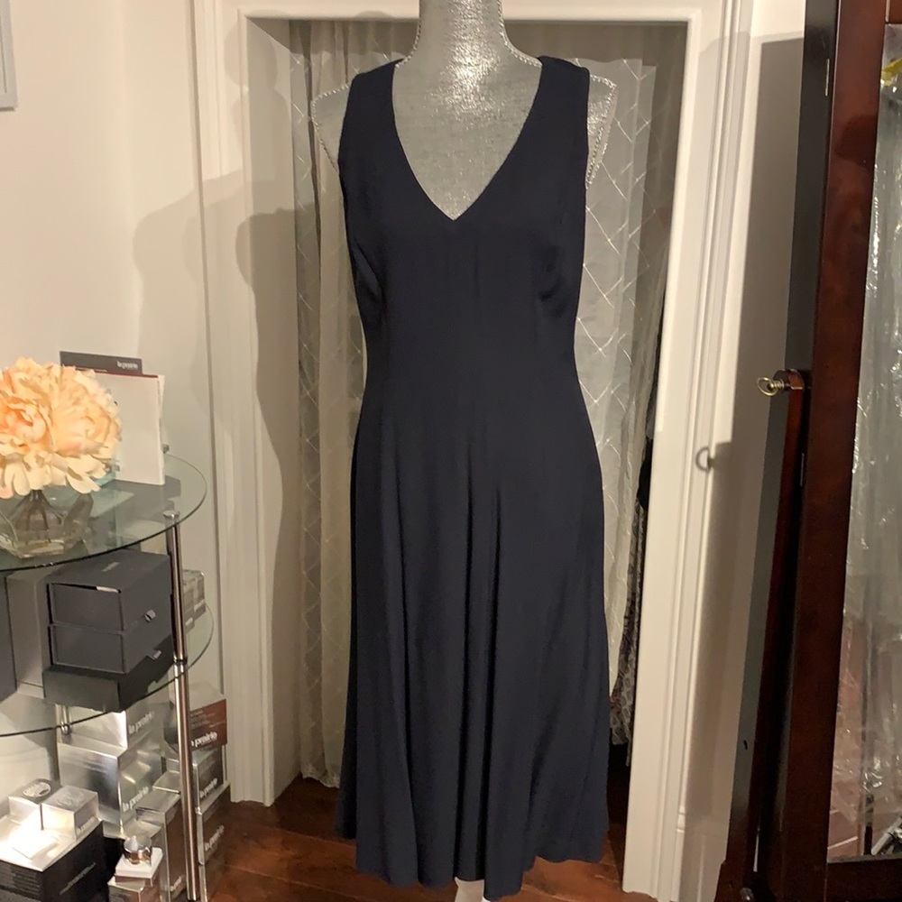 RALPH LAUREN CLASSIC V-NECK NAVY  DRESS